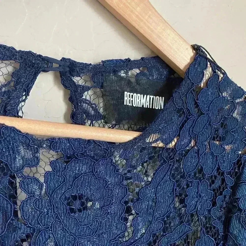 Reformation Marie Top Navy Size Small - Picture 8 of 12